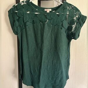 Hunter Green Lacy Top